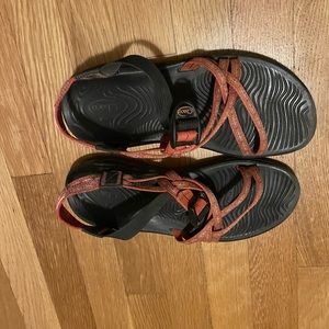 Chacos pink double strap toeless sandal